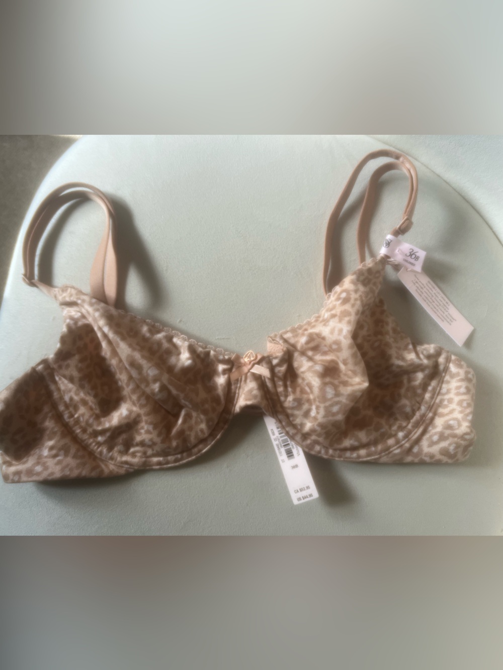 Victoria's Secret Beige Leopard Print Underwire Bra